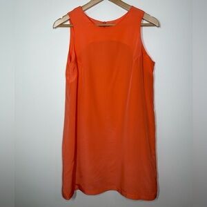Amanda Uprichard Coral 100% Silk Sleeveless Shift Dress Small